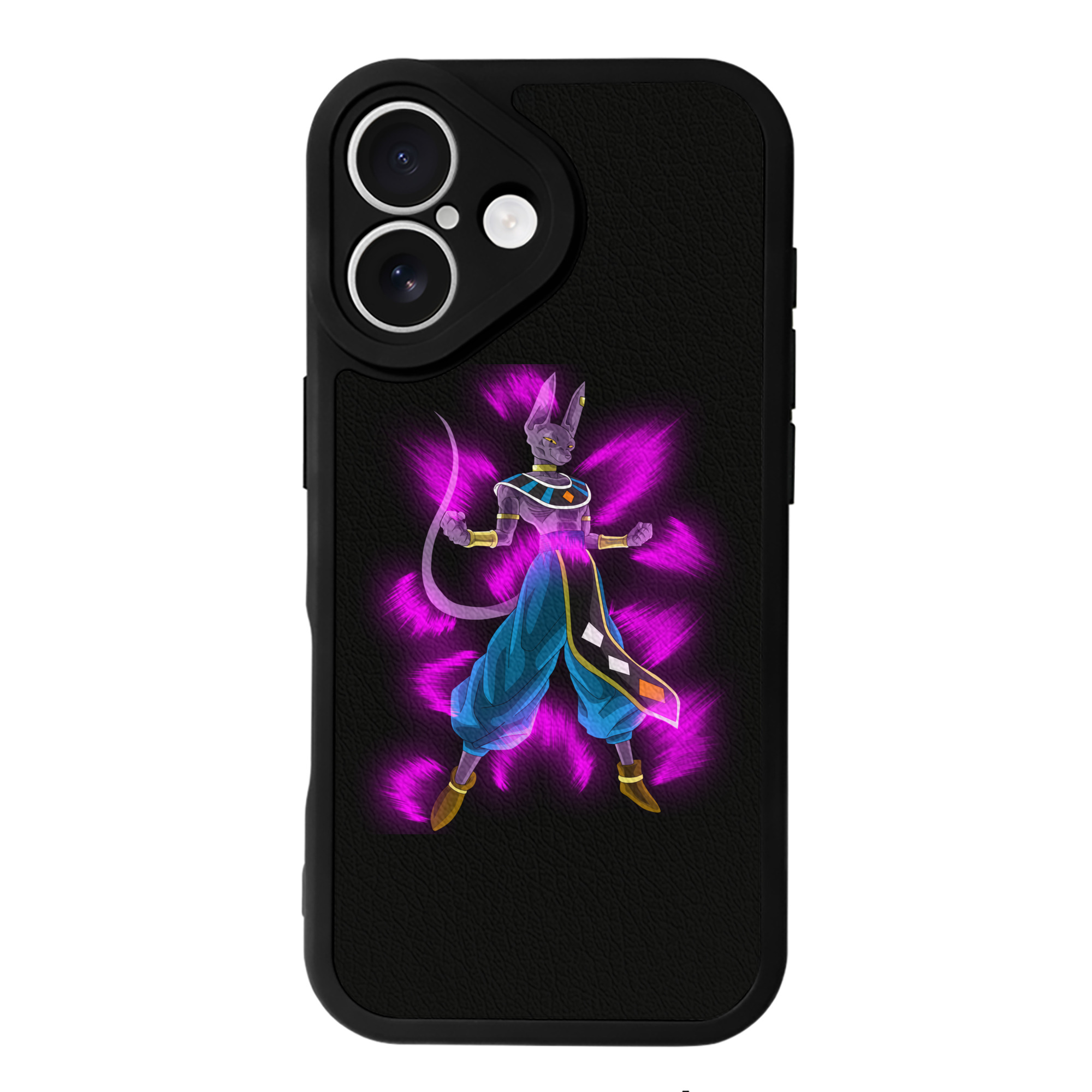 （画像用） ドラゴンボール ビルス 破壊神ビルス DRAGON BALL Beerus Birusu 【iPhone 16シリーズ対応】シリコンスマホケース（レザー調） 材質：シリコン